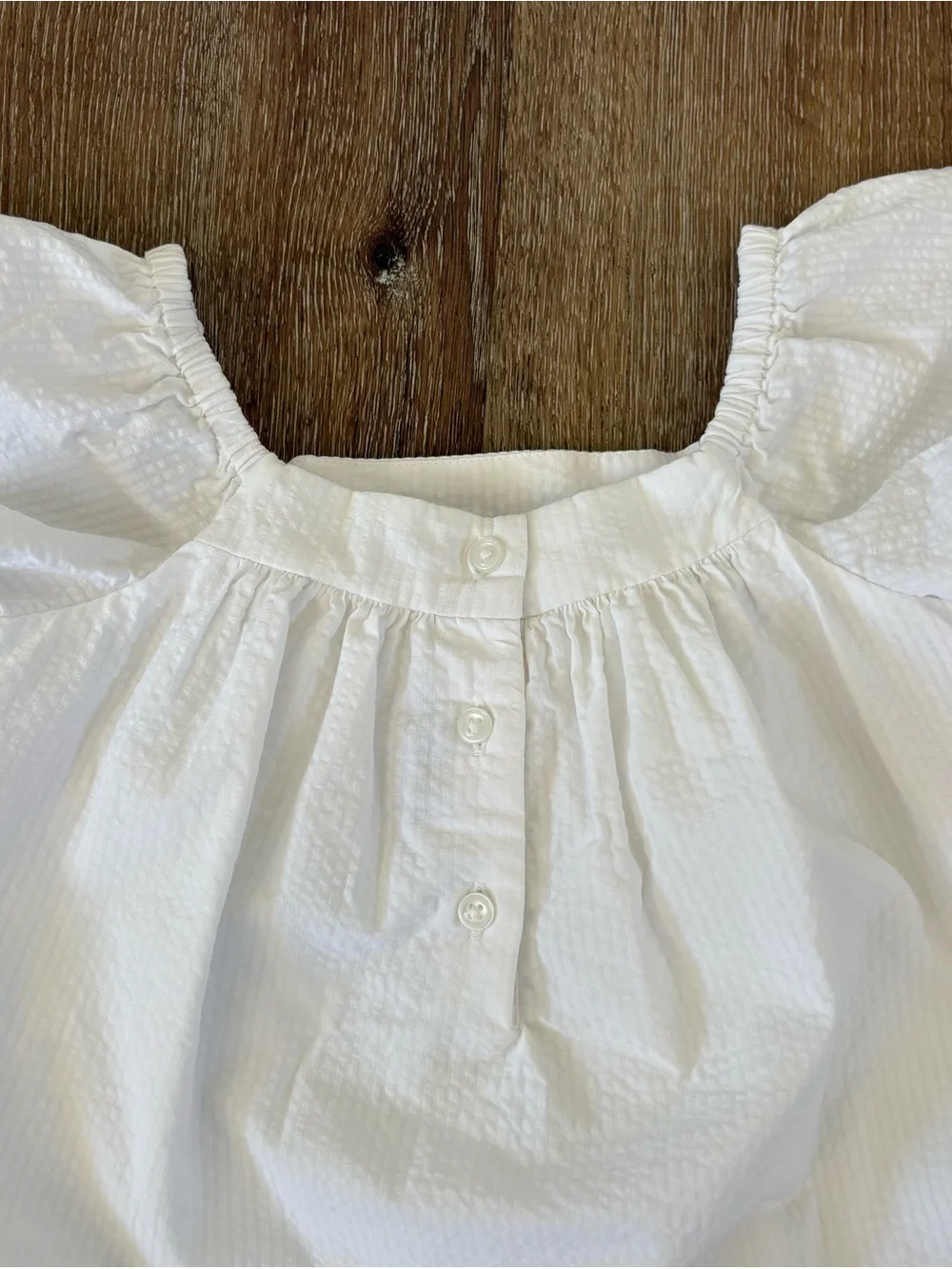 NWOT Janie and Jack White Flutter Sleeve Cotton Seersucker Top Sz: 4T | Summer
